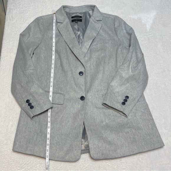 Talbots Plus Tailored Gray Wool Blend Single Breast Professional Blazer - Picture 4 of 11